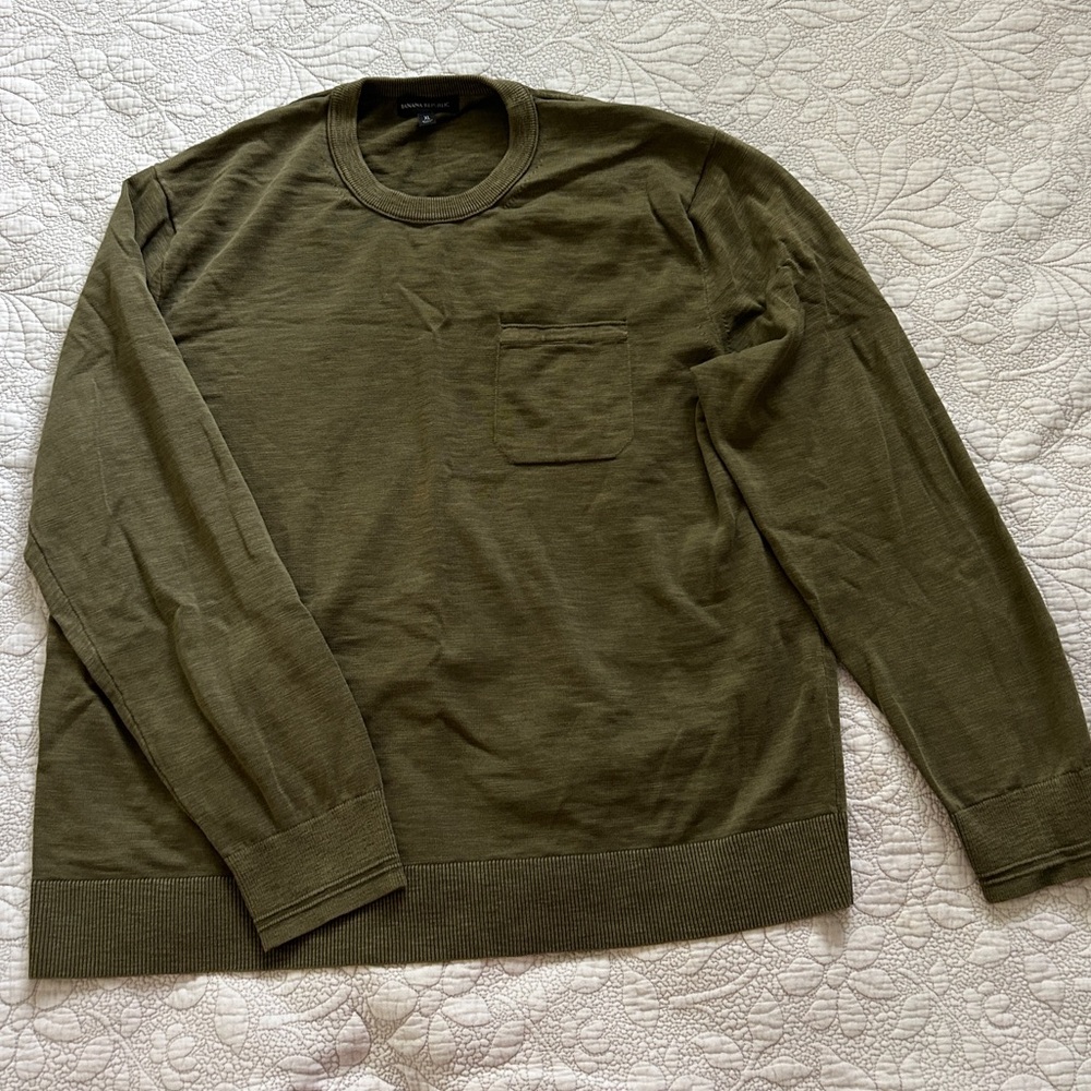 Banana Republic Olive Green Crewneck Sweater